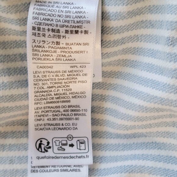 Levi’s Women’s Size XL Light Wash Denim Striped Vest - Picture 9 of 11